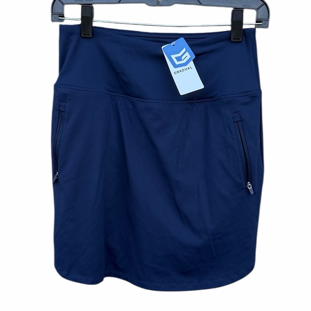 Gradual Navy Blue Skirt with Zipper Pockets size small New
